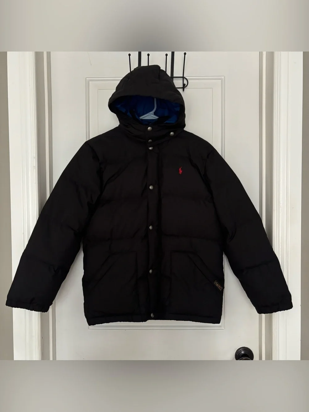 Polo Ralph Lauren Kids boys down puffer jacket coat Large black removable hood